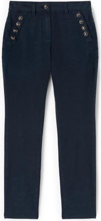 Motivi Slim-fit Katoenen Drill Broek - Dames - Vrijetijds broeken - Blauw - XS - Katoen - Broeken