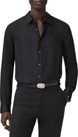 John Varvatos Ross Button-Up Shirt in Black at Nordstrom, Size Xx-Large
