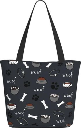 AOOEDM Dog Bones And Paw Print Ladies Shopping Bag 13x11x7in.The Perfect ValentineS Day Gift.It Is The Best ValentineS Day Gift For Mom, Daughter, Wife,Etc