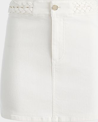Alice & Olivia Kari Braided Waistband Mini Skirt