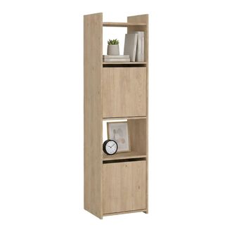 Dmora Dmora - Estante Para Libros Julien, Estante De Oficina, Porta Libros M&oacute;vil, Biblioteca, 40x34 H155 Cm, Roble