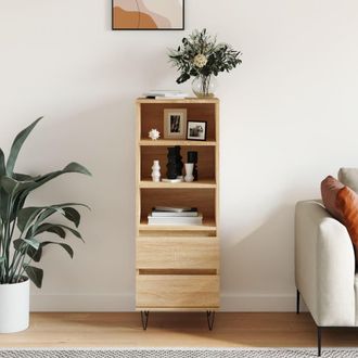 vidaXL Vidaxl - Aparador Alto Madera Contrachapada Roble Sonoma 40x36x110 Cm