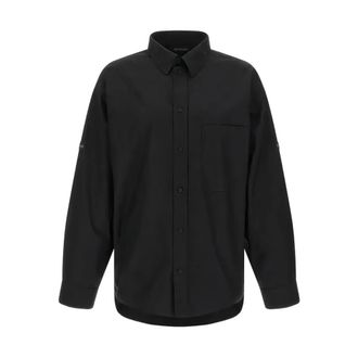 Balenciaga Logo Patch Shirt - Shirts - Hombre - Negro - M