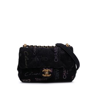 Chanel Pre-owned Womens Classic Flap Denim Shoulder Bag - Black Textile - One Size