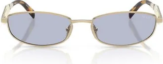 Prada 55mm Oval Sunglasses in Pale Gold/blue at Nordstrom