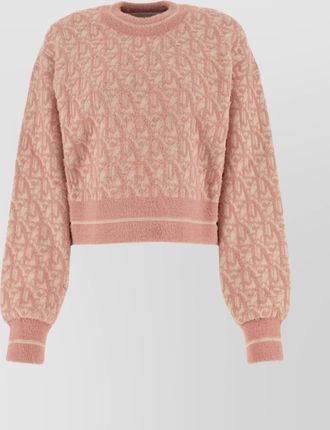 Palm Angels ribbed cropped loose-fit embroidered sweater