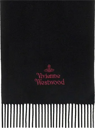 Vivienne Westwood Logo Wool Scarf - Black