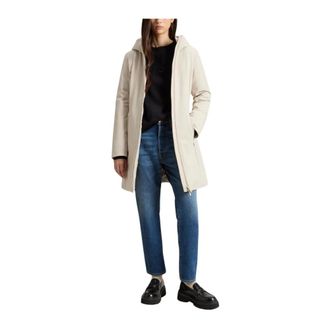 Woolrich Dames, Mantels, Beige, Maat: S Leer