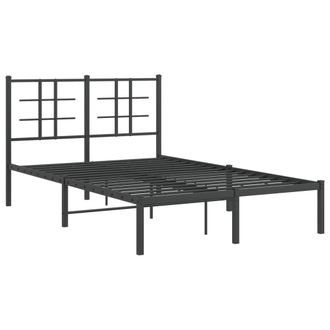 vidaXL Vidaxl - Estructura Cama Sin Colch&oacute;n Con Cabecero Metal Negro 120x190 Cm