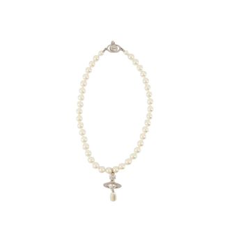 Vivienne Westwood Pearl Drop Choker Necklace - Grey - female - Vivienne Westwood - Necklaces - Gray - ONE SIZE - Accessories
