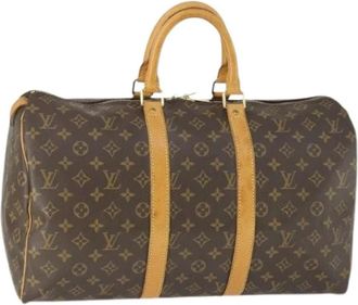Louis Vuitton Pre-owned Weekend Bags, female, Brown, Size: ONE SIZE Pre-owned Canvas Weekend Bag