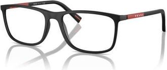Prada 55mm Rectangle optical glasses in Black at Nordstrom