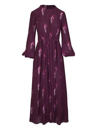 Adam Lippes Midi-jurk met bloemenprint - Rood