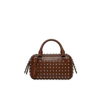 John Richmond Bauletto con Borchie Metalliche e Doppi Manici Superiori - - Bags - Donna - Marrone - ONE SIZE