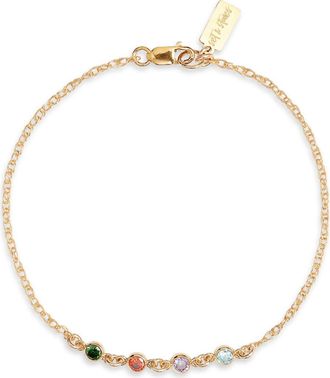 Set & Stones Multi Birthstone Bracelet in Gold /4 Charms at Nordstrom