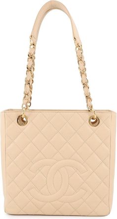 Chanel Matelasse Beige Grained Calfskin Tote Bag (Pre-Owned)