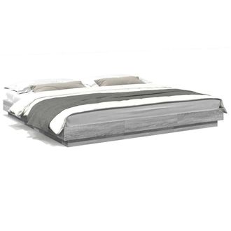 Berkfield Home Bed Frame with LED Lights without Mattress Grey Sonoma 200x200cm | Size: 200x200 cm