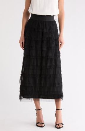 Matty M Tiered Tulle Skirt in Black at Nordstrom Rack, Size X-Small