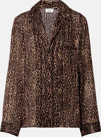 Saint Laurent Leopard-print silk blouse