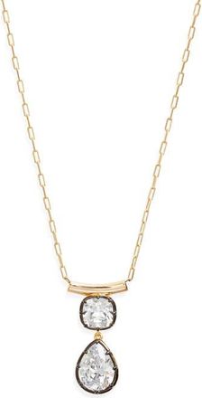 Nordstrom Georgian Cubic Zirconia Pendant Necklace in Clear- Black- Gold at Nordstrom