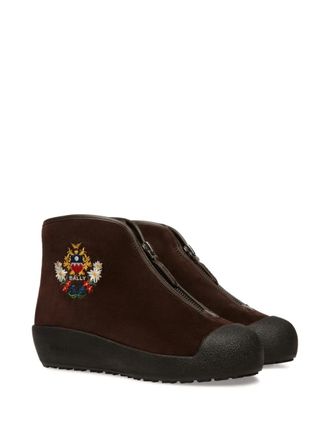 Bally zip-up ankle boots - women - Calf Leather/Nylon/Polyurethane/Fabric/Rubber - 36 - Brown