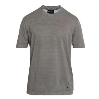 Emporio Armani T-Shirts, male, Gray, Size: M Jacquard Jersey T-shirt