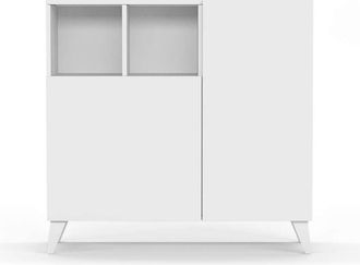 HERDASA Herdasa - Recibidor Zapatero 2 Puertas En Blanco. 87 Cm (alto) X 90 Cm (ancho) X 27 Cm (prof.)