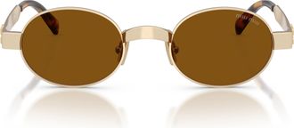Miu Miu 0mu B51s Oval Metallic Gold Sunglasses