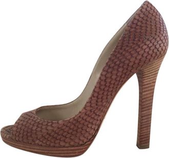 Jimmy Choo London Brown Embossed Platform Pumps Size 37