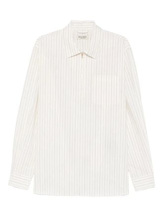 Rold Skov zip striped shirt - men - Cotton - M - White