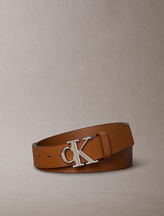 Calvin Klein Cintur&oacute;n Con Logo Monograma De Piel