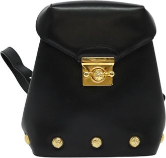 Ferragamo Black Leather Backpack Bag (Pre-Owned)