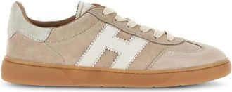 Hogan Beige Logo Lace Up Sneakers