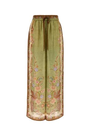 Zimmermann Green Printed Relaxed Drawstring Pants