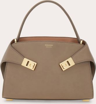 Ferragamo Women Hug soft bicolor handbag (XS) Beige