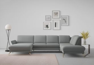 Sit&more Wohnlandschaft »Fashion U-Form« wahlweise mit Kopfteilverstellung, Vorziehsitz, motorisch, Nickelfüsse