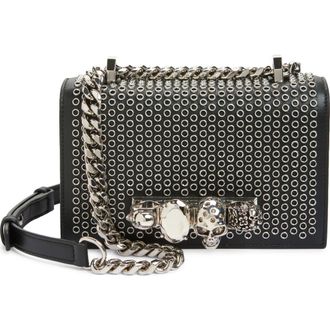 Alexander McQueen Mini Jewel Satchel in Black/Silver at Nordstrom