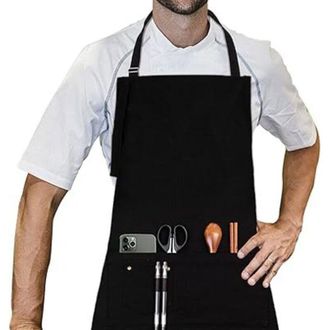 OEM Delantal De Cocina De 70 X 85 Cm Con Correa Ajustable Para El Cuello, Delantal De Barbacoa De Calidad Profesional -crezuo