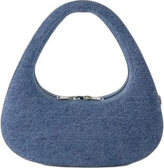 Coperni Crossbody Bags - Swipe Baguette Bag - Canvas - Washed Blue - Gr. unisize - in Blau - für Damen