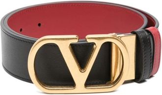 Valentino Garavani VLogo Reversible Belt - Dames - Riemen - Zwart - 75 CM - Nylon - Accessoires
