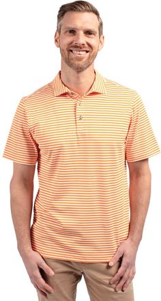 Cutter & Buck Virtue Eco Pique Stripe Recycled Mens Polo Shirt