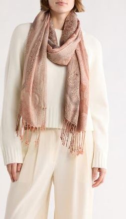 Vince Camuto Paisley Lurex Knit Scarf in Canyon Sunset at Nordstrom Rack