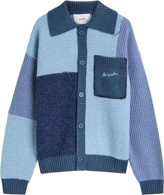 Axel Arigato Franco Colour-block Wool-blend Cardigan - Blue - XL