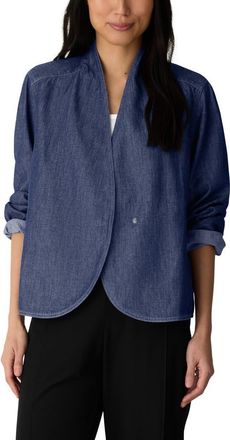 Eileen Fisher Organic Cotton Curved Front Jacket in Dark Indigo at Nordstrom, Size Xx-Small