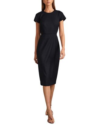 Reiss Serena Tailored Cap Sleeve Wool-Blend Dress