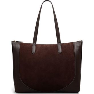 Radley London Wood Park Large Suede Tote Bag in Dark Oak at Nordstrom Rack