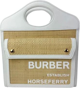 Burberry Pre-owned Mini Pocket Bag - Dames - Vintage Handtas - Beige - ONE Size - Leer - Vintage