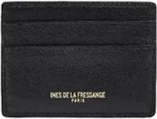 Ines De La Fressange Marcia zwarte leren kaarthouder - Dames - Portefeuilles - Zwart - ONE Size - Leer - Accessoires