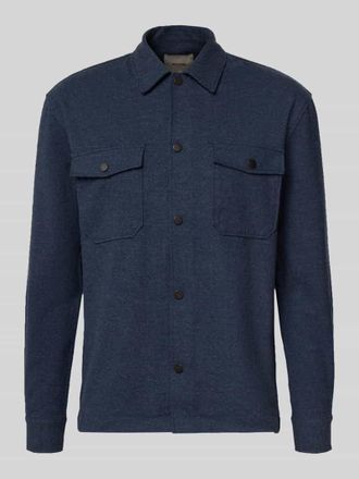 Only & Sons Regular Fit Hemdjacke mit Viskose-Anteil Modell MARK in Dunkelblau, Größe XXL