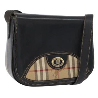 Burberry Pre-owned Cross Body Bags, female, Black, Size: ONE SIZE Pre-owned Vintage PVC Shoulder Bag